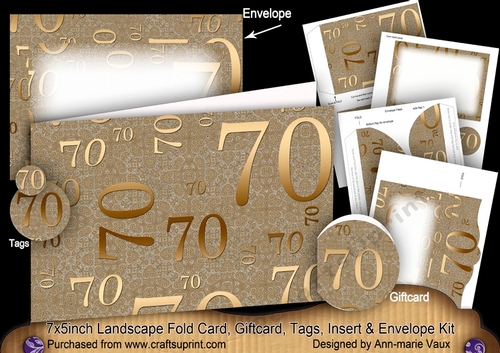 Gold Lace 70 Landscape 7x5inch Card & Envelope Mini Kit