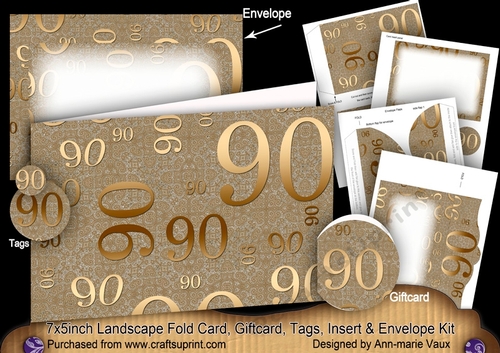 Gold Lace 90 Landscape 7x5inch Card & Envelope Mini Kit