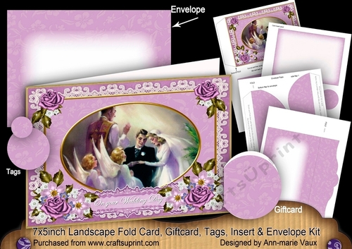 On your Wedding Day 7x5inch Landscape Card & Envelope Mini Kit