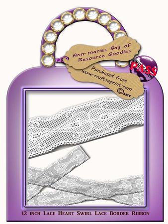 Heart Swirls Lace Border Ribbon