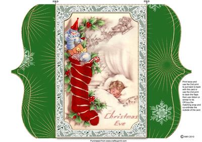 Christmas Eve Bracket Shaped Lace Card