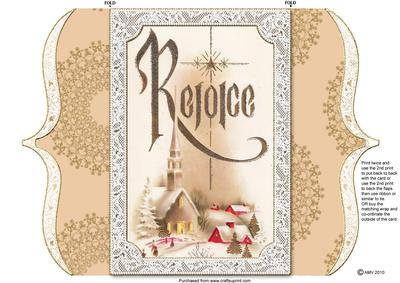 Christmas Rejoice Church Bracket Shape Lace Card