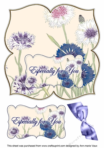 Cornflowers Especially for You 8in Large Blooms Fancy Topper