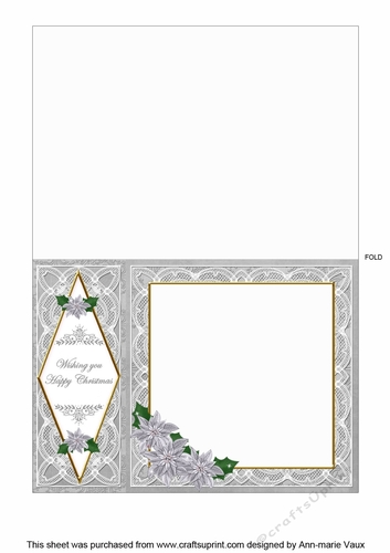 Ice Church Happy Christmas 7x5inch Folded Diamond Insert