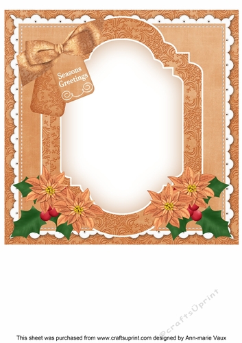 Christmas Cheeky Birds Seasons Greetings 8x8inch Fancy Insert