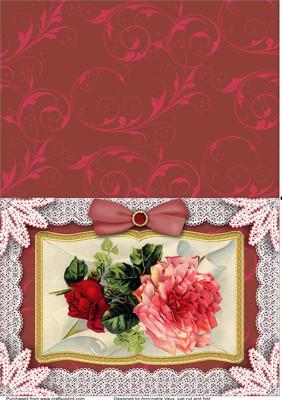Rose Envelope Book Style Cut N Fold Card