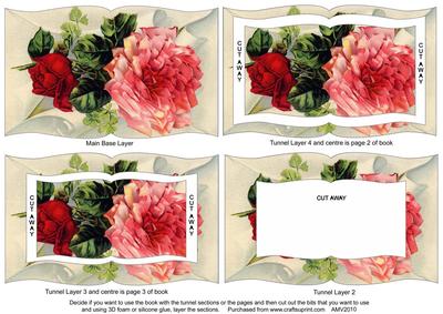 Rose Envelope Tunnel Book Sheet