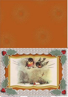 Watching Christmas Holly Book Card