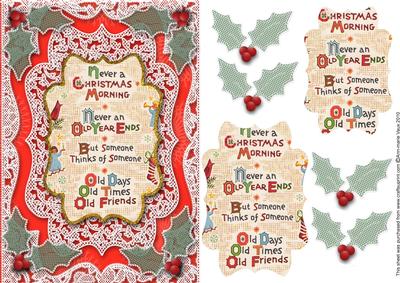 Christmas Morning A5 Lace Card Front Step by Step