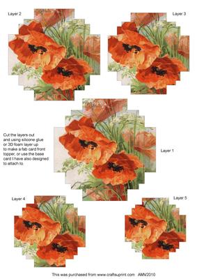 Poppies Ex Styled Matching Pyramid Toppers