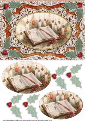 Christmas Glory Book A5 Oval Lace Card Front Step by Step