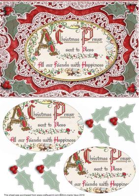 Christmas Prayer A5 Lace Card Front Step by Step