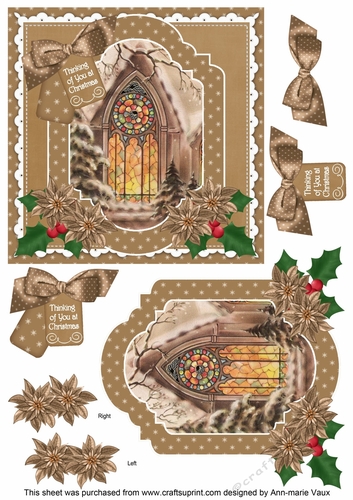 Church Window Thinking of You at Christmas 6in Step by Step