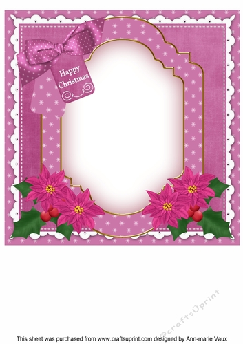 Cerise Candle Happy Christmas 8x8inch Fancy Insert Panel