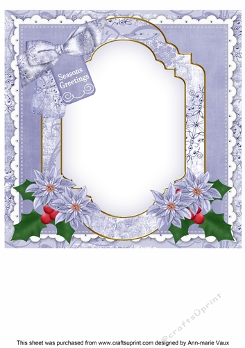 Snow Deer Seasons Greetings 8x8inch Fancy Insert Panel