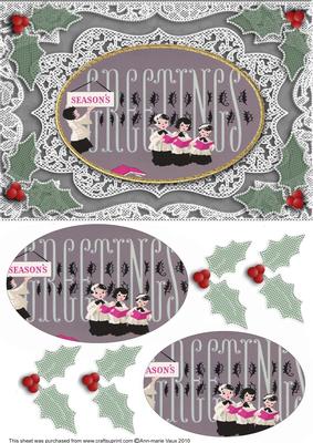 Christmas Choirboy Greetings A5 Card Front Step by Step