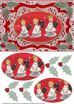 3 Choirboys A5 Lace Oval Card Front Step by Step