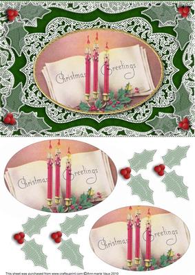 Christmas Greeting Candles A5 Card Front Step by Step