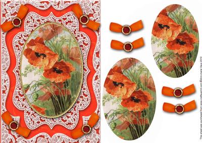 Poppies A5 Oval Lace Step by Step