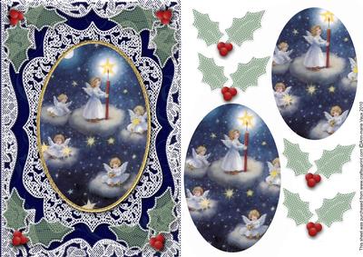 Angel Lites A5 Oval Lave Card Front Step by Step