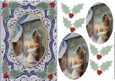 Choirboy Knocking A5 Lace Card Front Step by Step