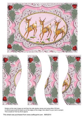 3 Reindeers Lace Swirvey Side Stacker