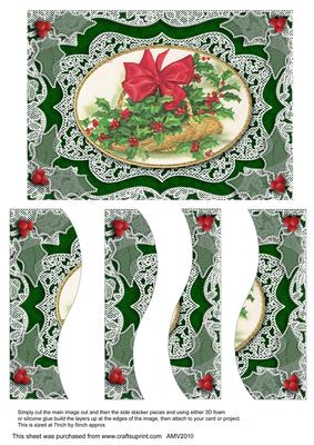 Christmas Holly Basket Swirvey Side Stacker