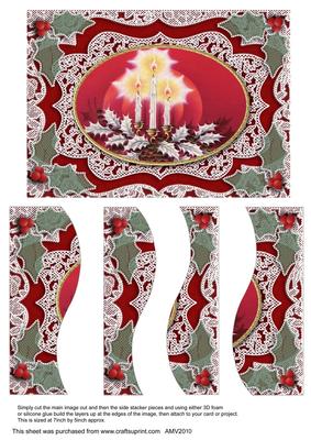 Christmas Red Candles Lace Swirvey Side Stacker
