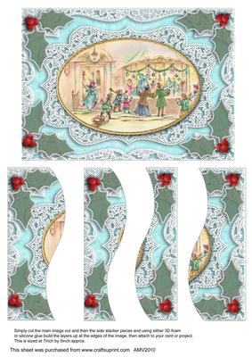 Christmas Shop Window Lace Swirvey Side Stacker