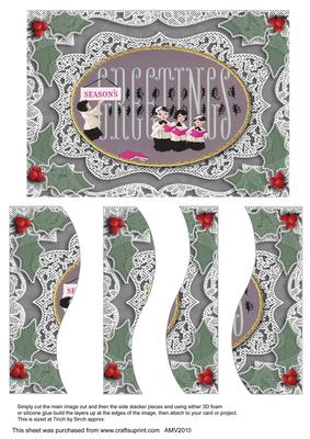 Christmas Choirboy Greetings Lace Swirvey Side Stacker