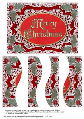 Merry Christmas Lace Swirvey Side Stacker