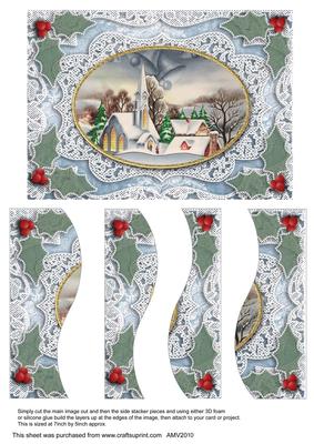Christmas Village Church Lace Swirvey Side Stacker