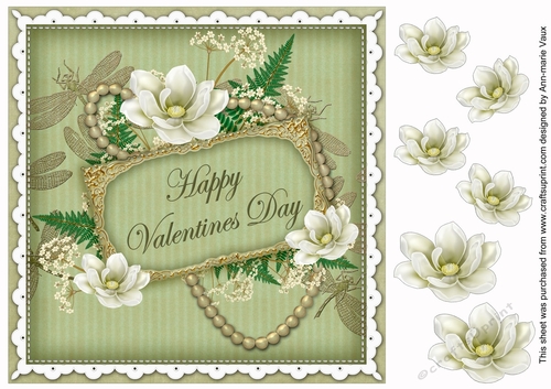 Olive Magnolia Happy Valentines Day 8in Step by Step Topper
