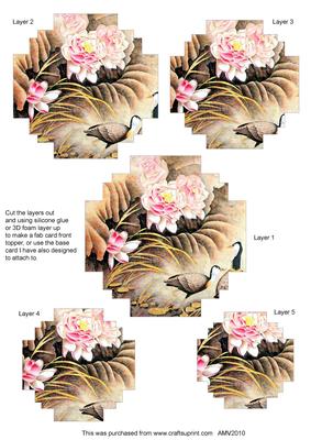 Oriental Ducks Ex. Matching Topper Pyramids