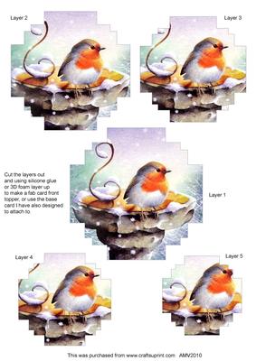 Christmas Robin Ex Matching Topper Pyramid