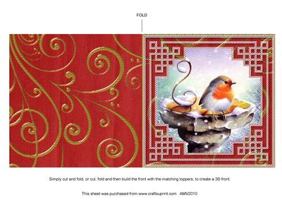 Christmas Robin Matching Ex Square Card