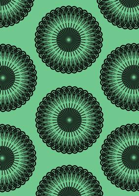 Geo Black Circles Green Backing Paper