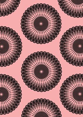 Geo Black Circles Pink Backing Paper