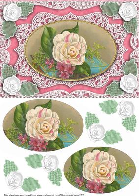 Camillia A5 Lace Card Front Step by Step