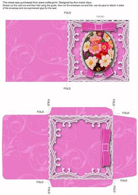Coloured Cosmos Mini Lace Card and Envelope Sheet