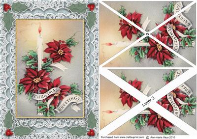 Christmas Greeting Candles A5 Card Front Side Step Stacker