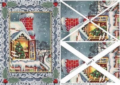 Joy to You A5 Lace Card Front Side Step Stacker