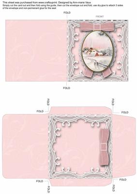Snowy Christmas Village Mini Card and Envelope Sheet