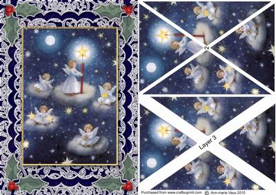 Angels Liting Sky A5 Lace Card Front Side Step Stacker