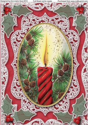 Christmas Candles A4 Lace Picture Sheet