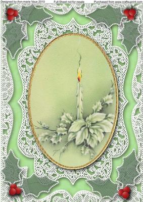 Christmas Pastel Candle A4 Lace Picture Sheet
