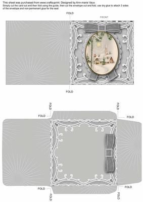 Christmas Morning Mini Lace Card and Matching Envelope Sheet