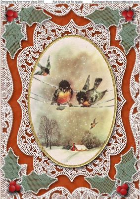 Watching Christmas A4 Lace Picture Sheet