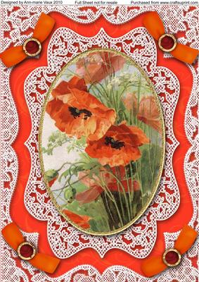 Poppies A4 Lace Picture Sheet