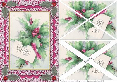 Greetings of the Season A5 Card Front Side Step Stacker